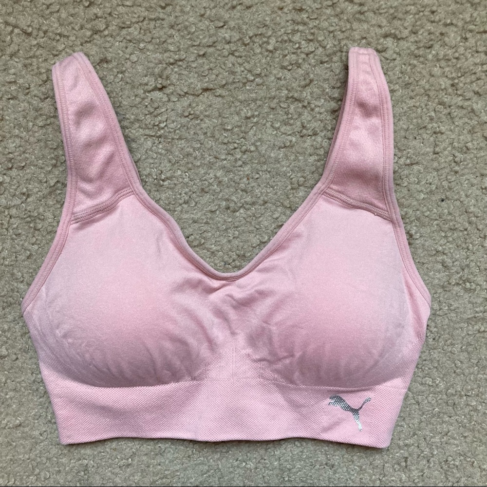 Pink PUMA Seamless Convertible Back Sports Bra
